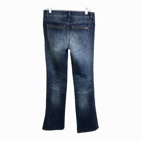 White House Black Market Women's Jeans The Boot Denim Pants Boho Rhinestones 4 - Picture 5 of 8